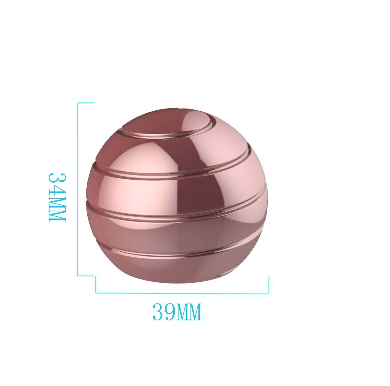 Apqdw Kinetic Desk Toys – 39mm Rose Gold Fidget Ball for Adults