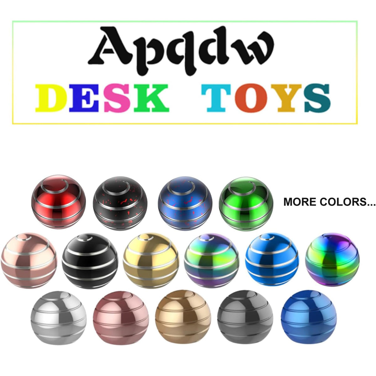 Apqdw Kinetic Spinning Desk Toy – 2.17'' (55mm) Metal Fidget Spinner for Adults, Black Red