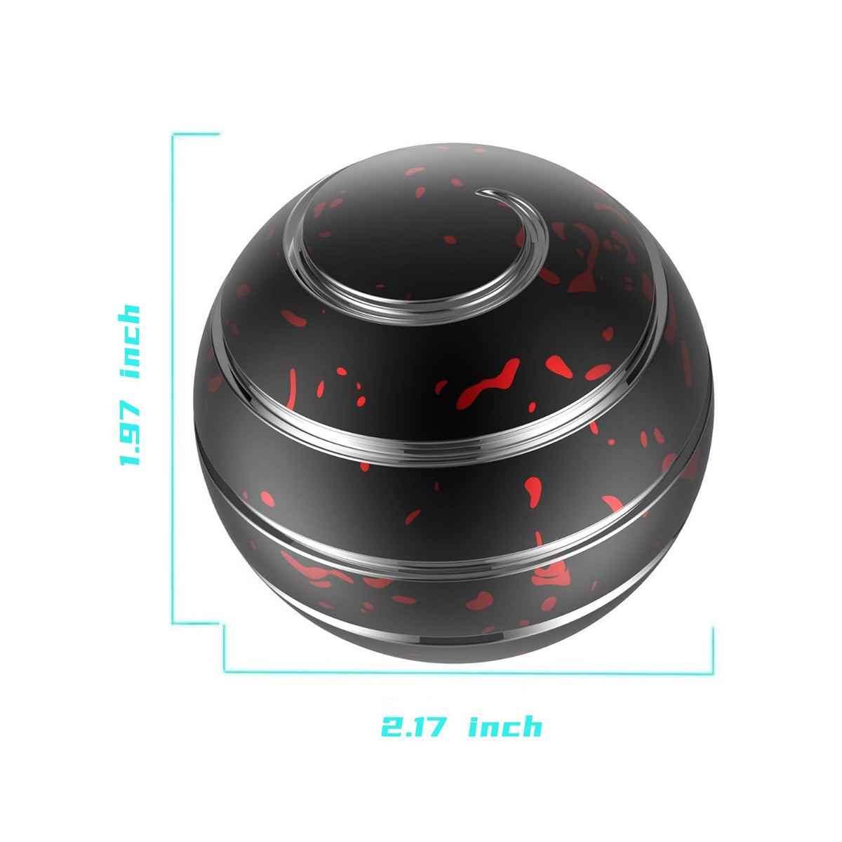 Apqdw Kinetic Spinning Desk Toy – 2.17'' (55mm) Metal Fidget Spinner for Adults, Black Red