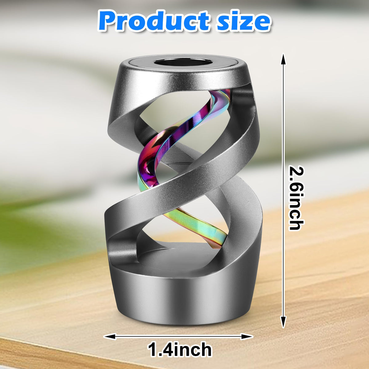 Apqdw Kinetic Desk Toy – Metal Spinner for Focus, Stress Relief & Office Fidget (Grey)