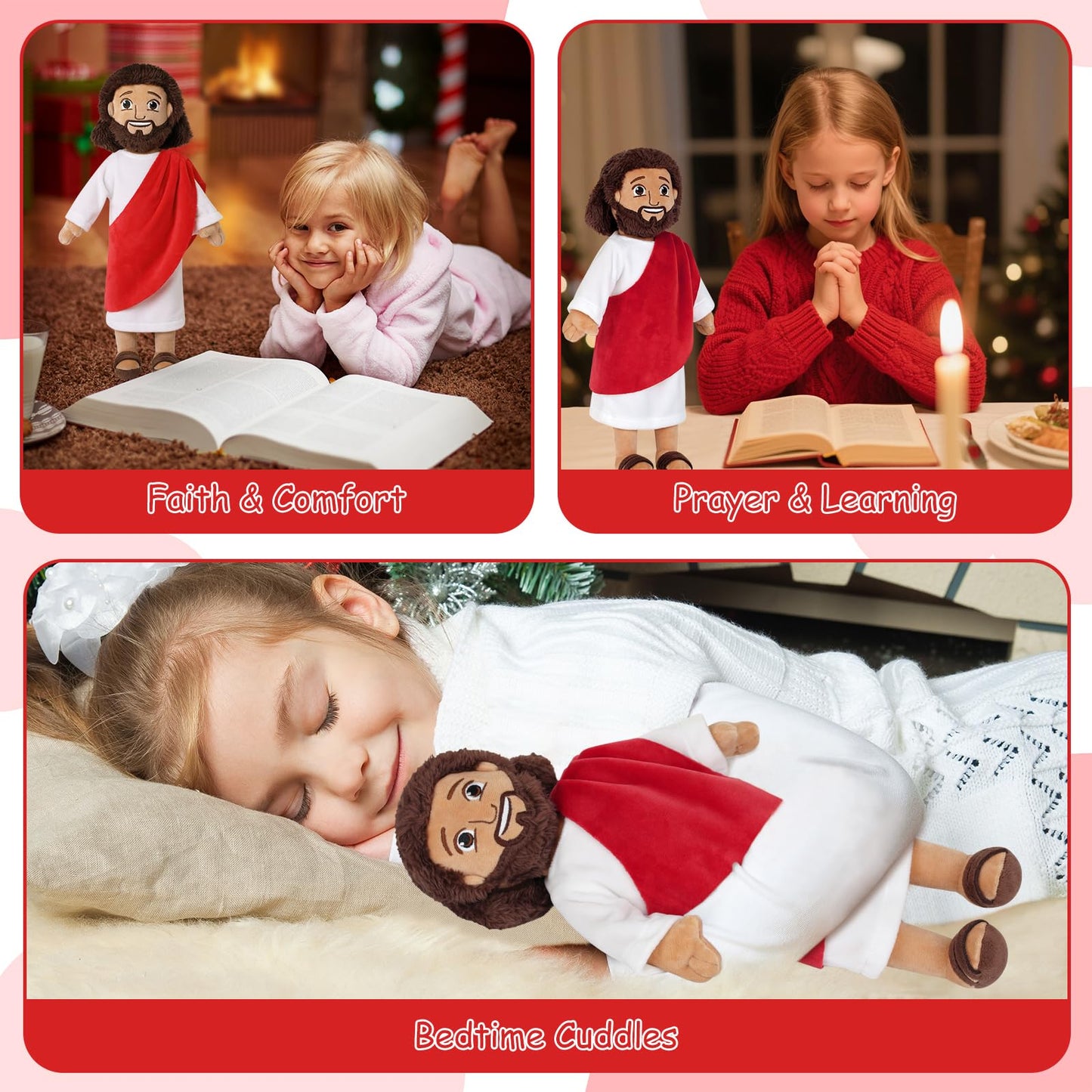 Apragaz 13-Inch Jesus Plush Doll – Soft Christian Plushie for Kids, Safe Faith-Based Gift