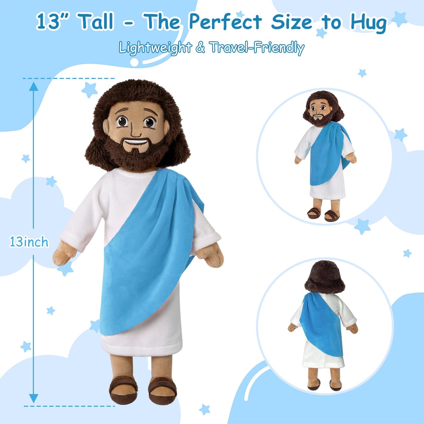 Apragaz 13-Inch Jesus Plush Doll – Soft Christian Toy for Kids | Faith-Based Gift