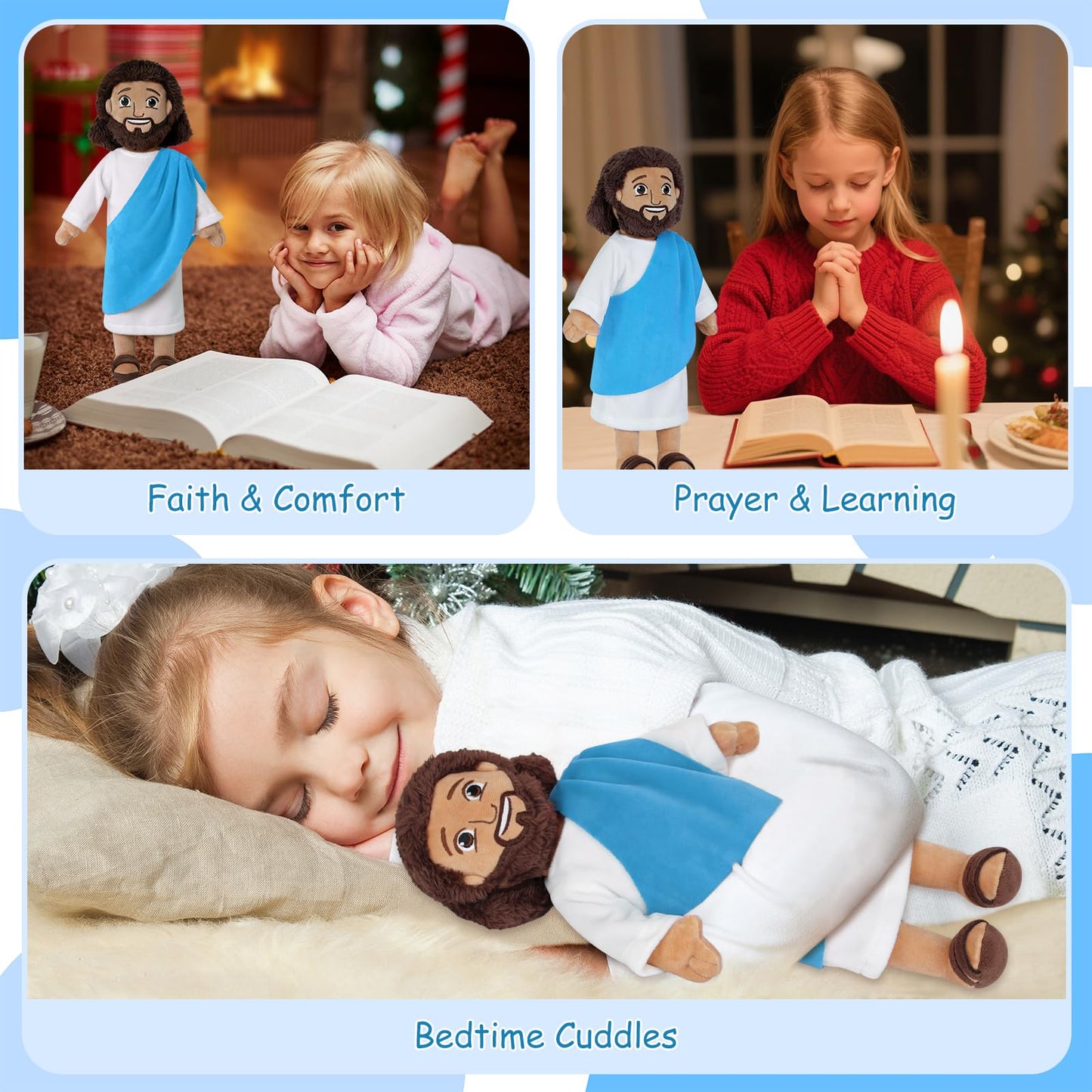 Apragaz 13-Inch Jesus Plush Doll – Soft Christian Toy for Kids | Faith-Based Gift