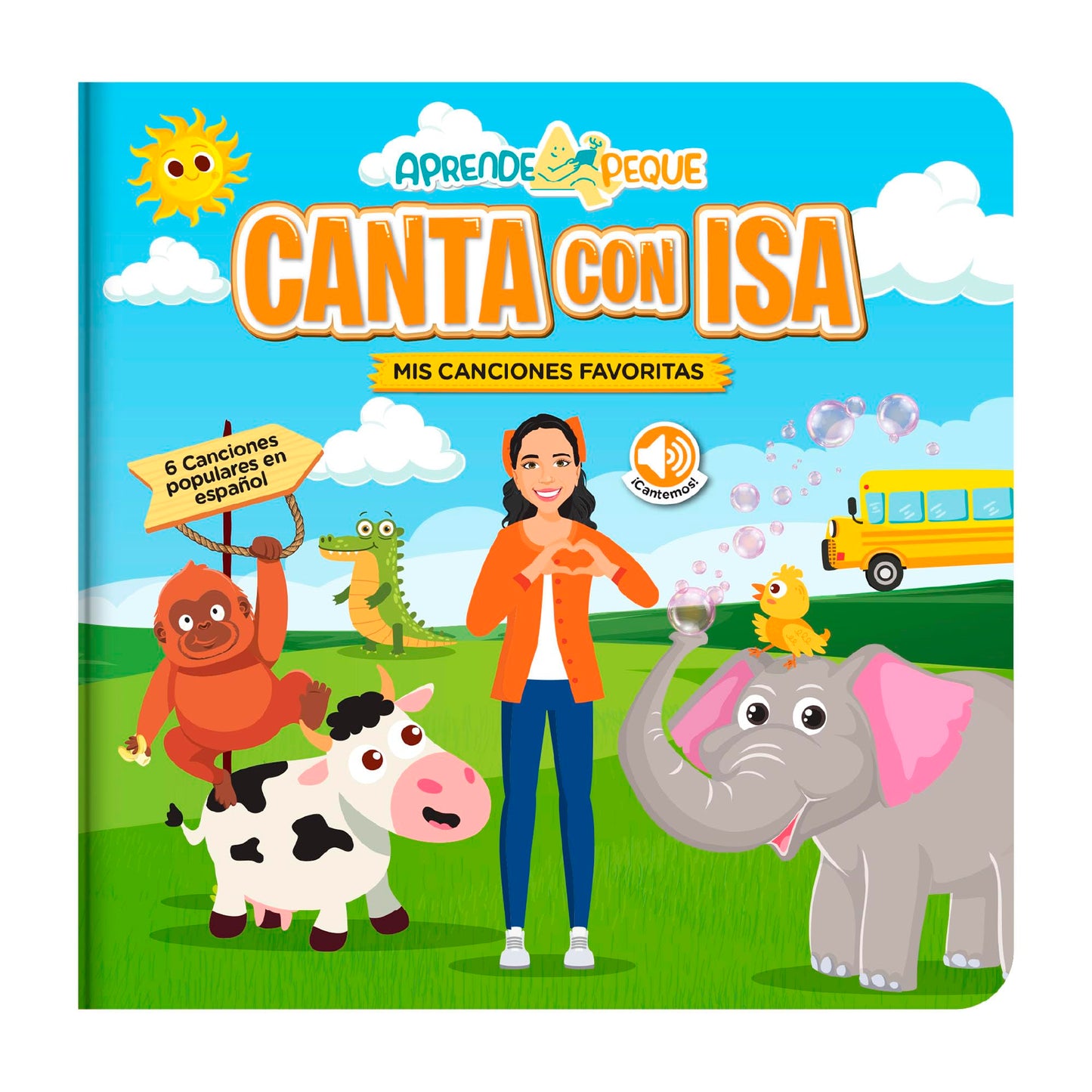Aprende Peque Musical Sound Book for Toddlers 1–4 | Sing with Isa: My Favorite Songs | Interactive Spanish Music Book for Kids | 6 Songs