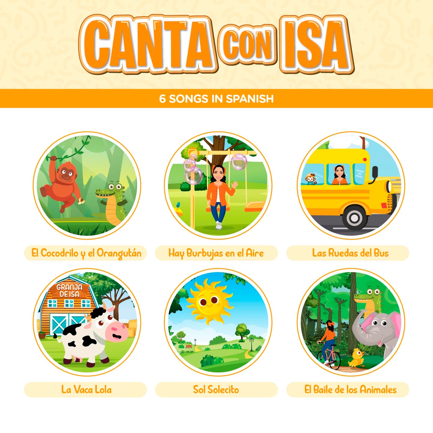 Aprende Peque Musical Sound Book for Toddlers 1–4 | Sing with Isa: My Favorite Songs | Interactive Spanish Music Book for Kids | 6 Songs