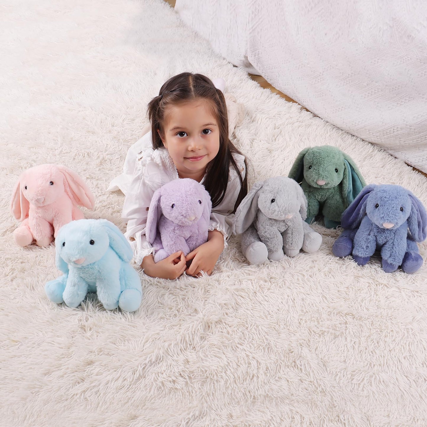 Apricot Lamb Plush Purple Bunny Rabbit – 8-Inch Stuffed Animal with Fluffy Ears