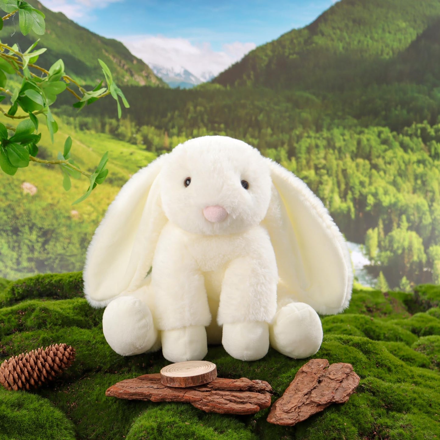 Apricot Lamb Cream Bunny Plush — 8-Inch Soft Bunny Rabbit Stuffed Toy with Fluffy Ears