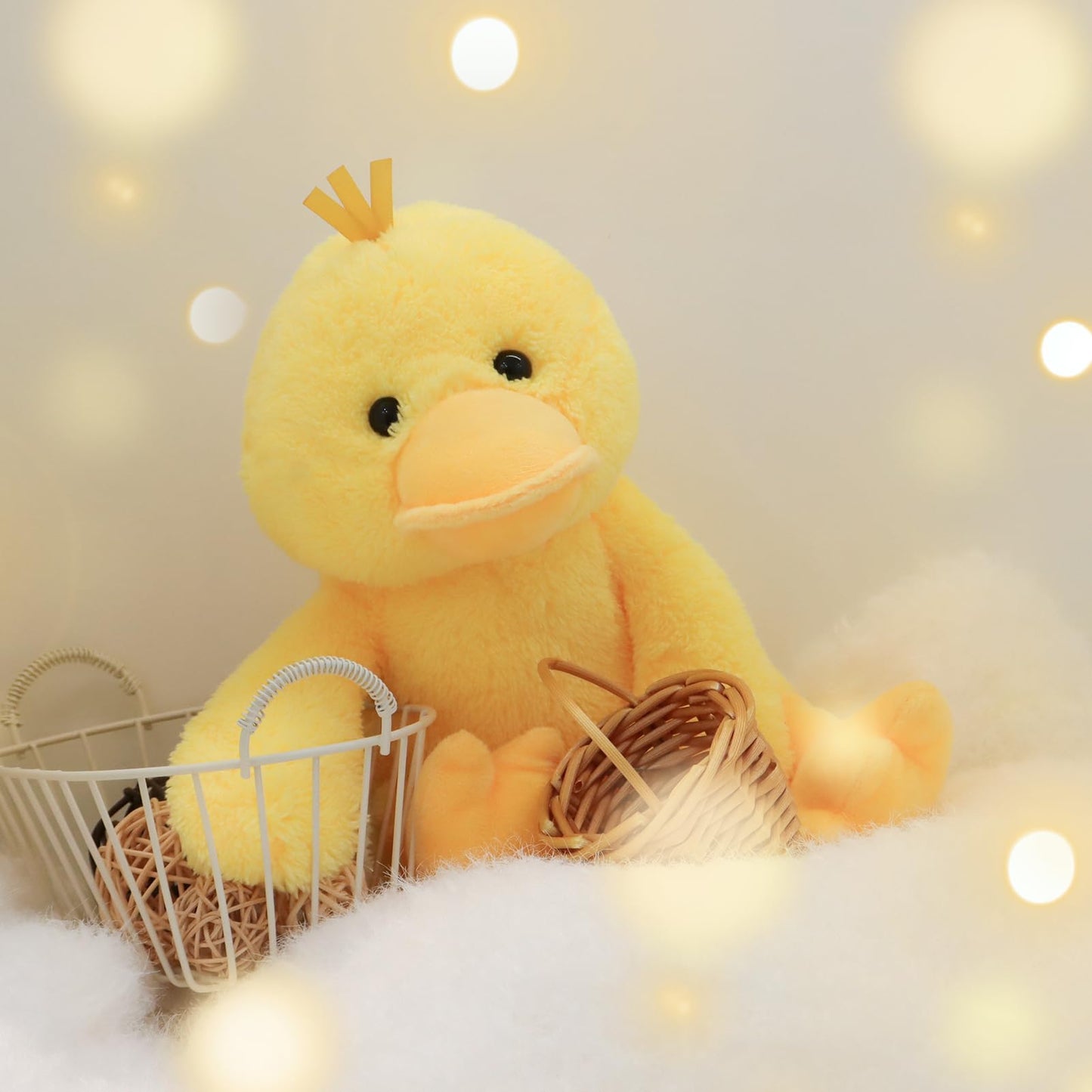 Apricot Lamb Duck Plush – Soft Yellow Stuffed Duck Toy for Kids & Babies
