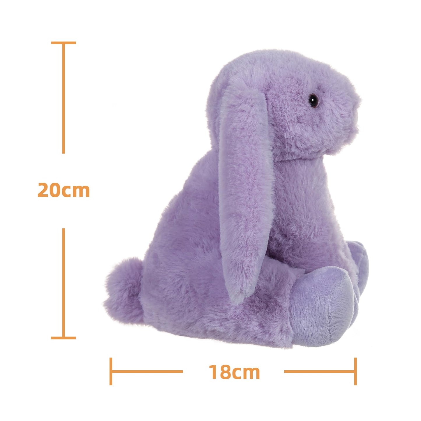 Apricot Lamb Plush Purple Bunny Rabbit – 8-Inch Stuffed Animal with Fluffy Ears