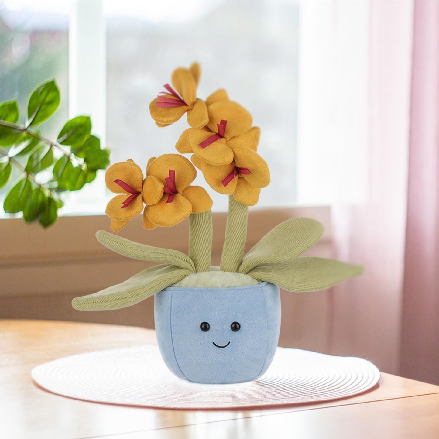 Apricot Lamb Potted Butterfly Orchid Plush - Soft Kids Toy & Baby Gift
