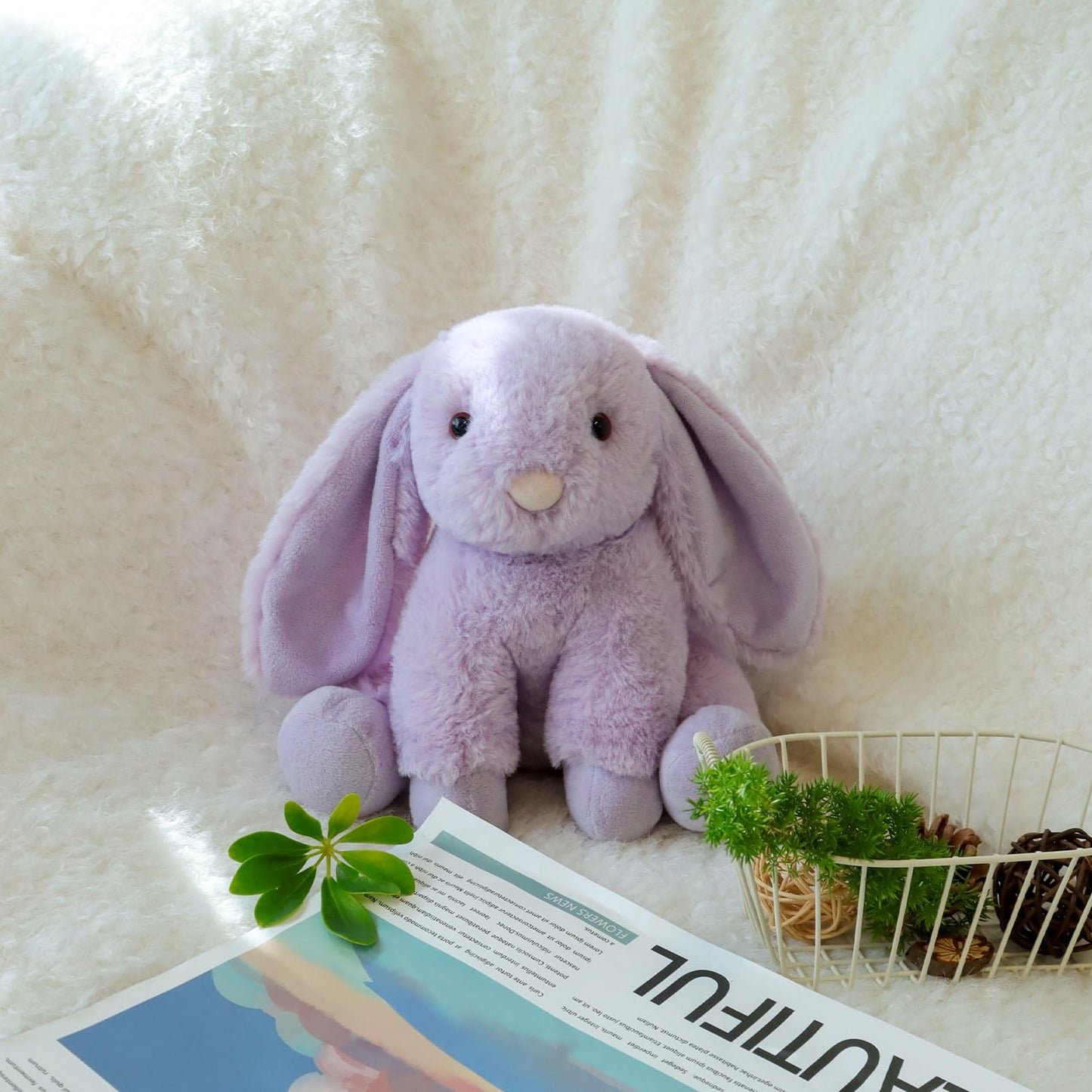 Apricot Lamb Plush Purple Bunny Rabbit – 8-Inch Stuffed Animal with Fluffy Ears