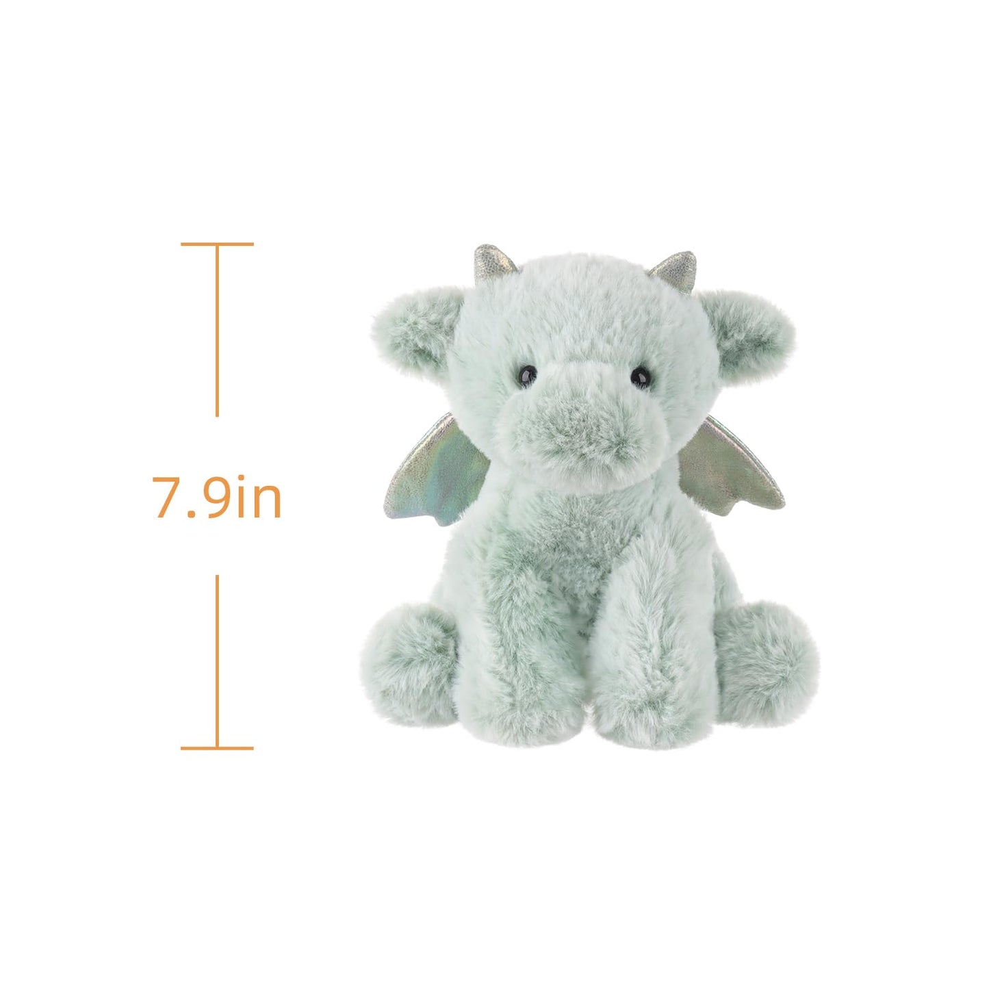 Apricot Lamb Green Dragon Dinosaur Plush — 8-Inch Soft Cuddly Toy for Kids