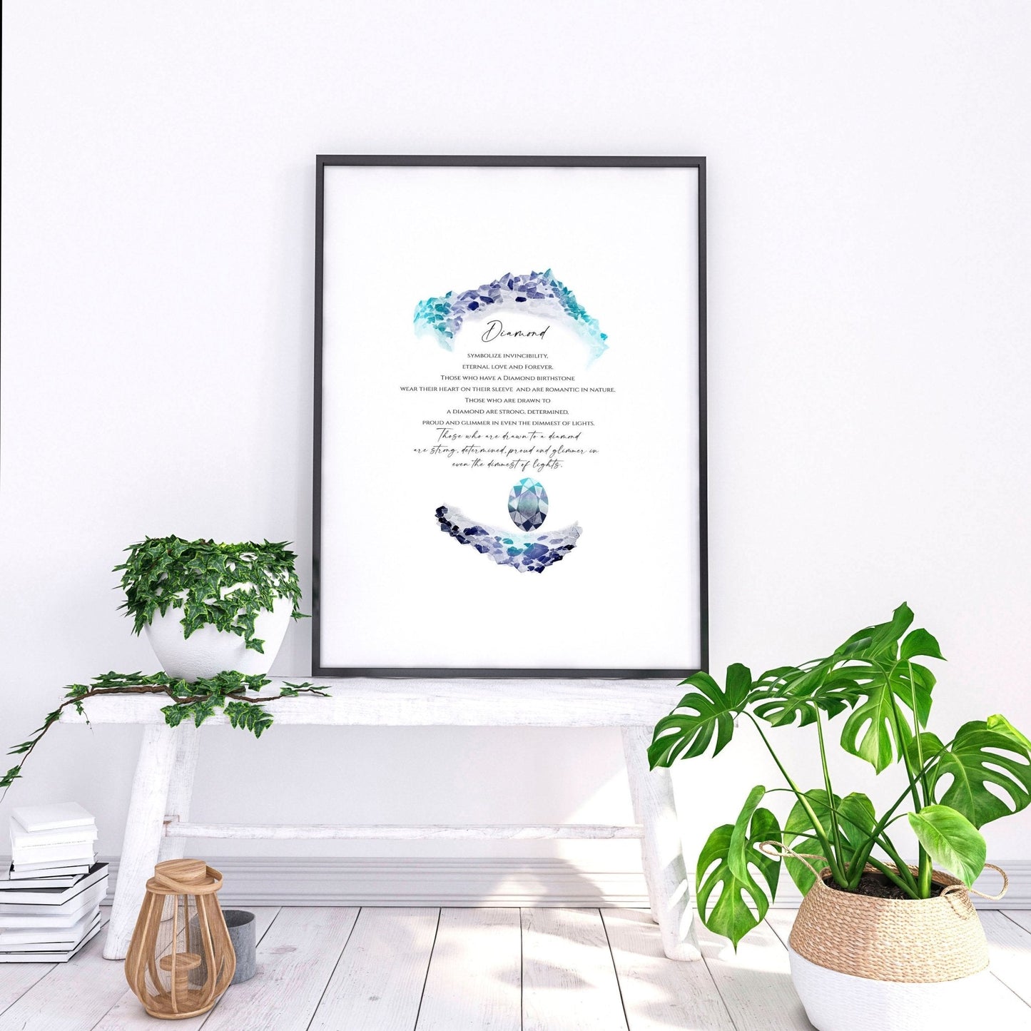 April Diamond Birthstone wall art print
