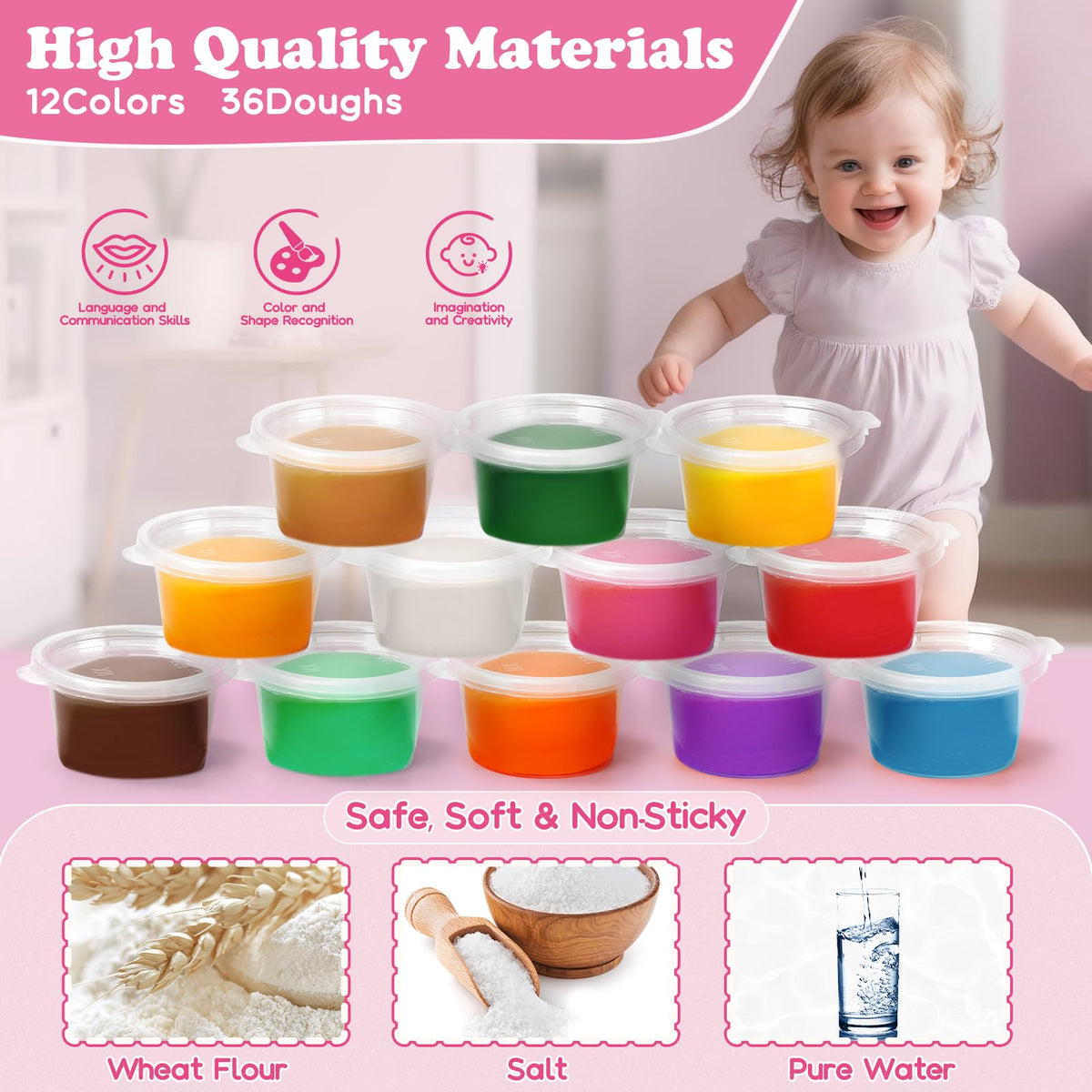 Aprilwolf 93 PCS 4-in-1 Dough Sets for Kids | Dinosaur Dentist Playset, Ice Cream & Mooncake Maker, Dessert Rack