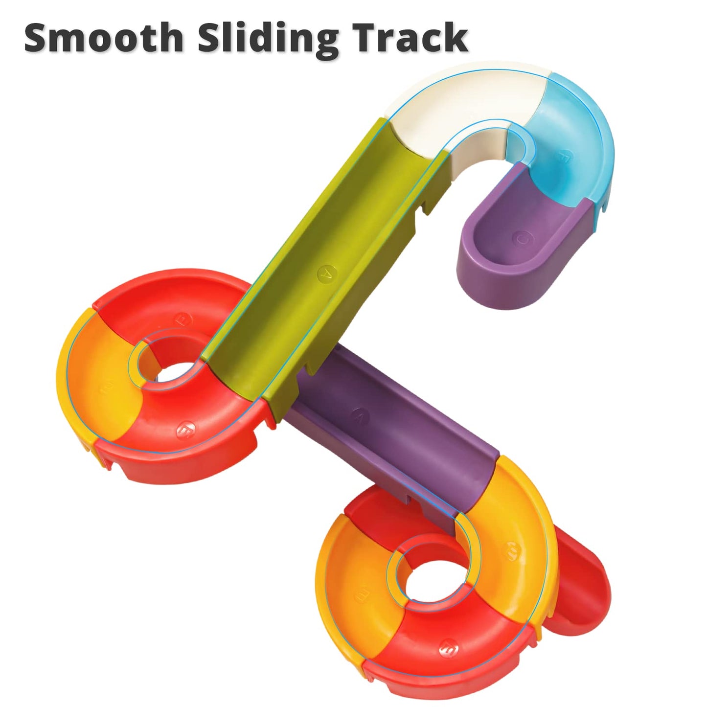 Aprilwolf Duck Slide Bath Toys – Wall Track Building Set for Kids Aged 4-8 | 52 PCS