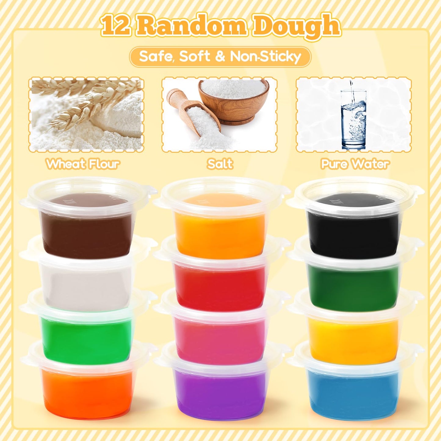 Aprilwolf 59-Piece 3-in-1 Dough Set for Kids — Ice Cream, Noodle & Hamburger Makers