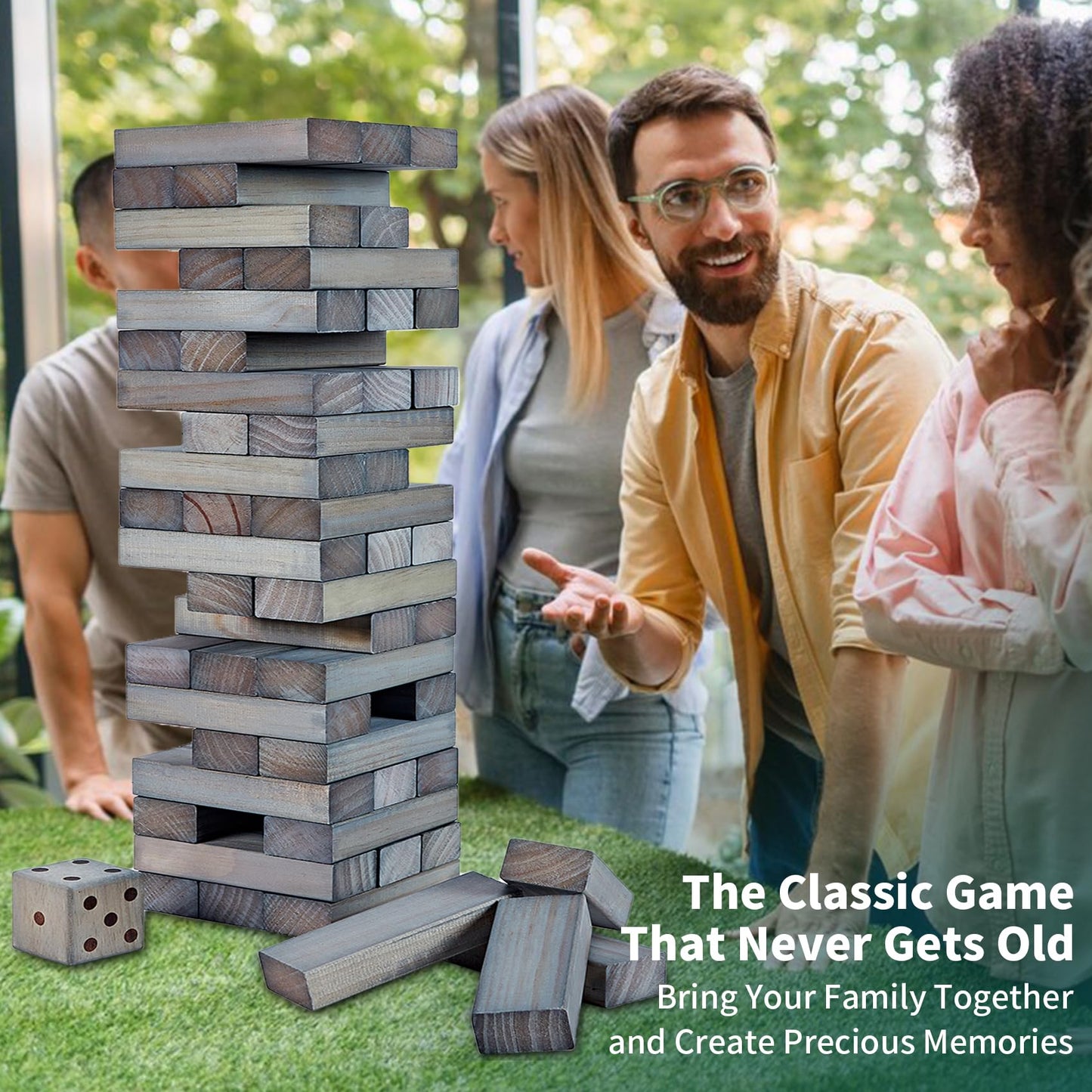 ApudArmis 54 PCS Tumble Timber Set – Giant Pine Tower Game Up to 3.2 ft