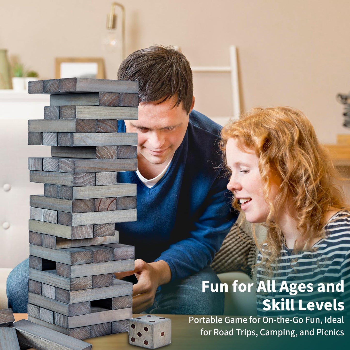 ApudArmis 54 PCS Tumble Timber Set – Giant Pine Tower Game Up to 3.2 ft