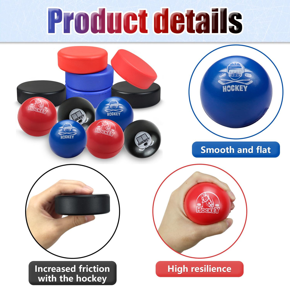 APUXXJUPA 12 Soft Foam Hockey Balls & 6 Foam Pucks – Indoor Practice Set