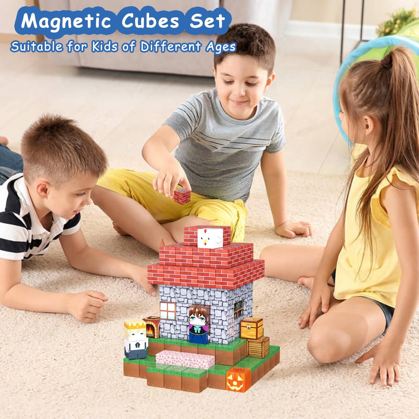 APYR AOMA 200PCS Magnetic Building Blocks – STEM Toy for Kids 3-12 | Creative Construction