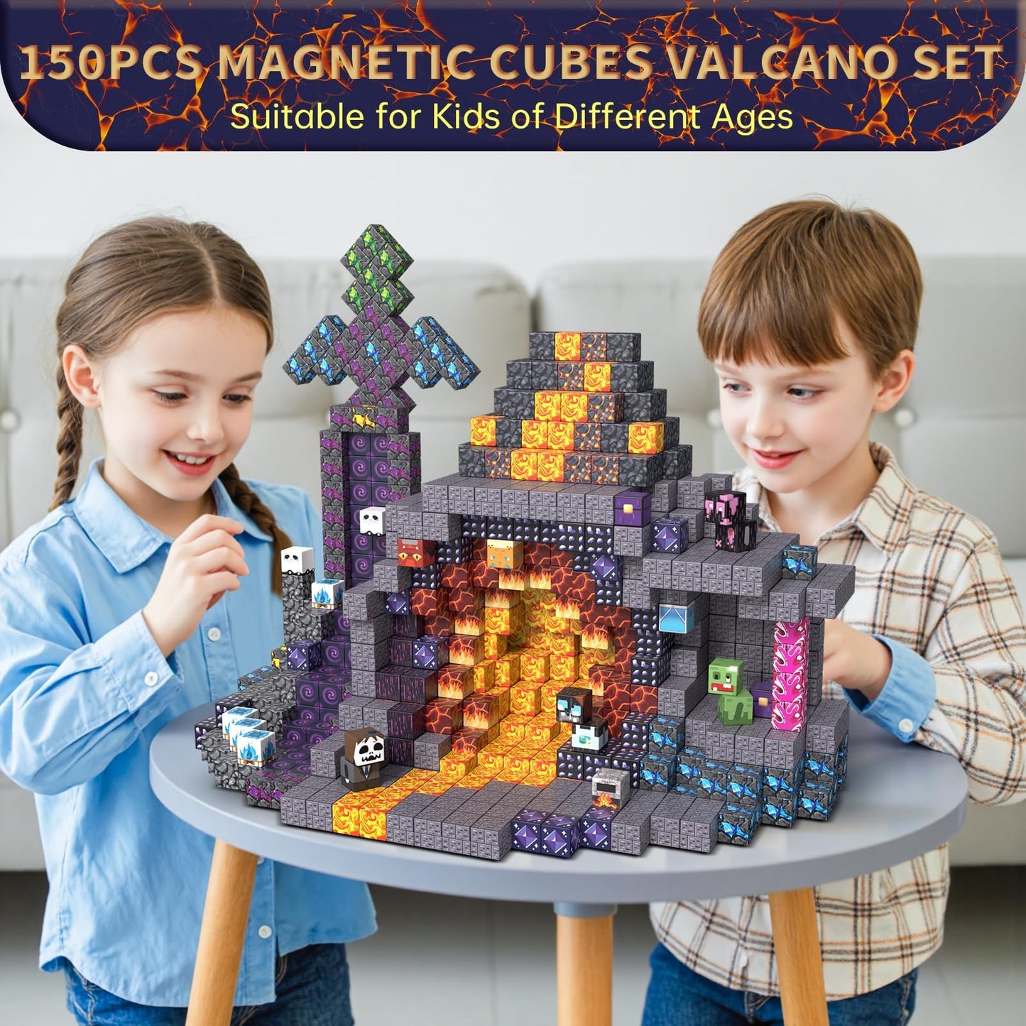 apyr aoma 200pcs Magnetic Building Blocks – STEM Toy Set for Creative Construction (ages 3-12)