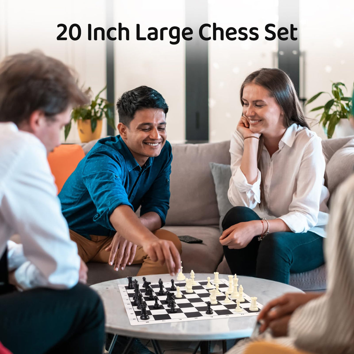 APYR AOMA Travel Chess Set – 20-Inch Silicone Board, 3.75-Inch King Height, 2-in-1 Chess & Checkers with Portable Case