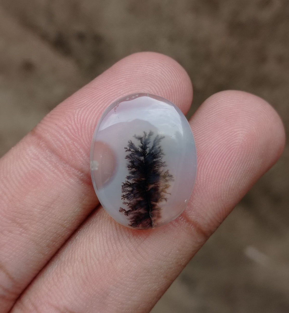 18.7ct Natural Dendritic Agate - Shajri Aqeeq -23x18x5mm