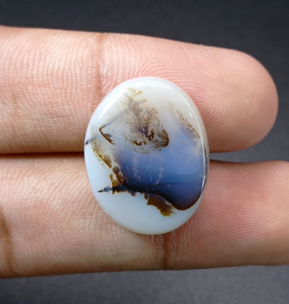 21.3ct Natural Dendritic Agate - Shajri Aqeeq -23x18x5mm