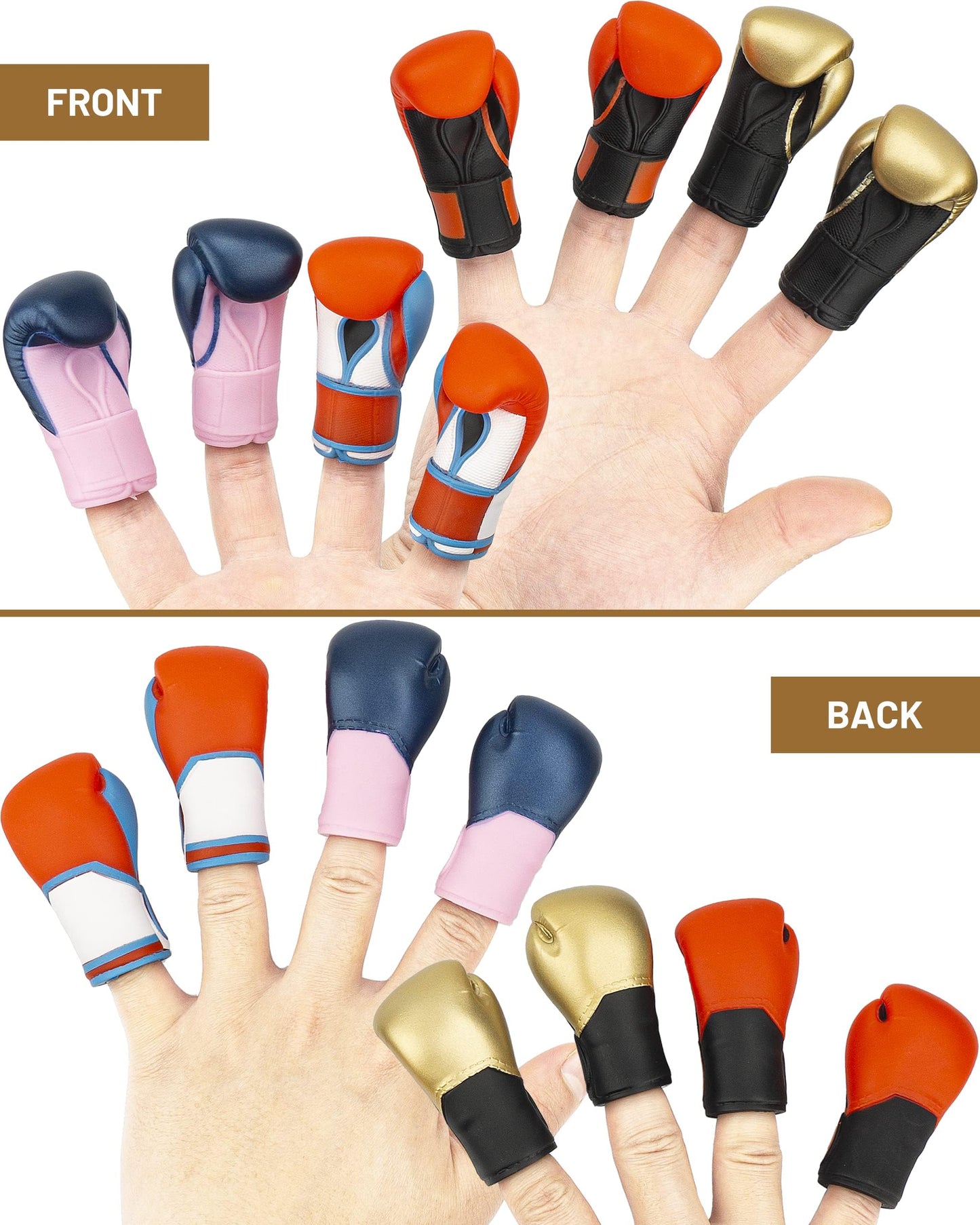 AQKILO Gold Mini Boxing Glove Finger Puppets – 2 Pcs, Fun White Elephant Gift