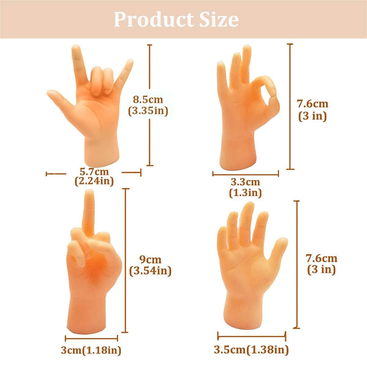 AQKILO Tiny Hands Mini Finger Puppets – 8-Piece Left & Right Hand Set