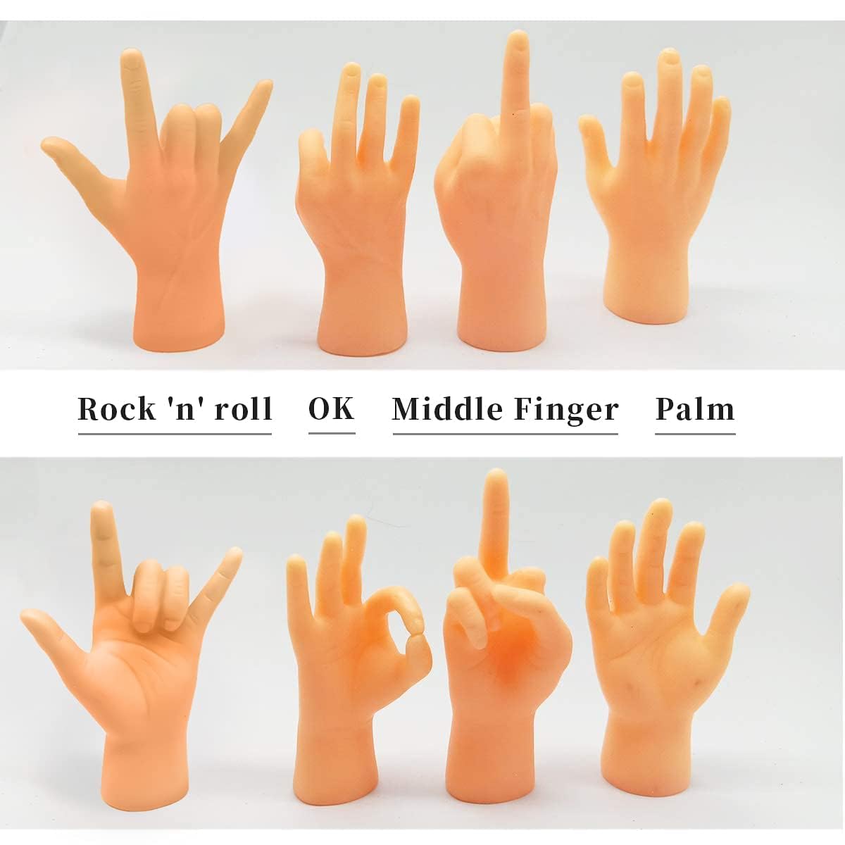AQKILO Tiny Hands Mini Finger Puppets – 8-Piece Left & Right Hand Set