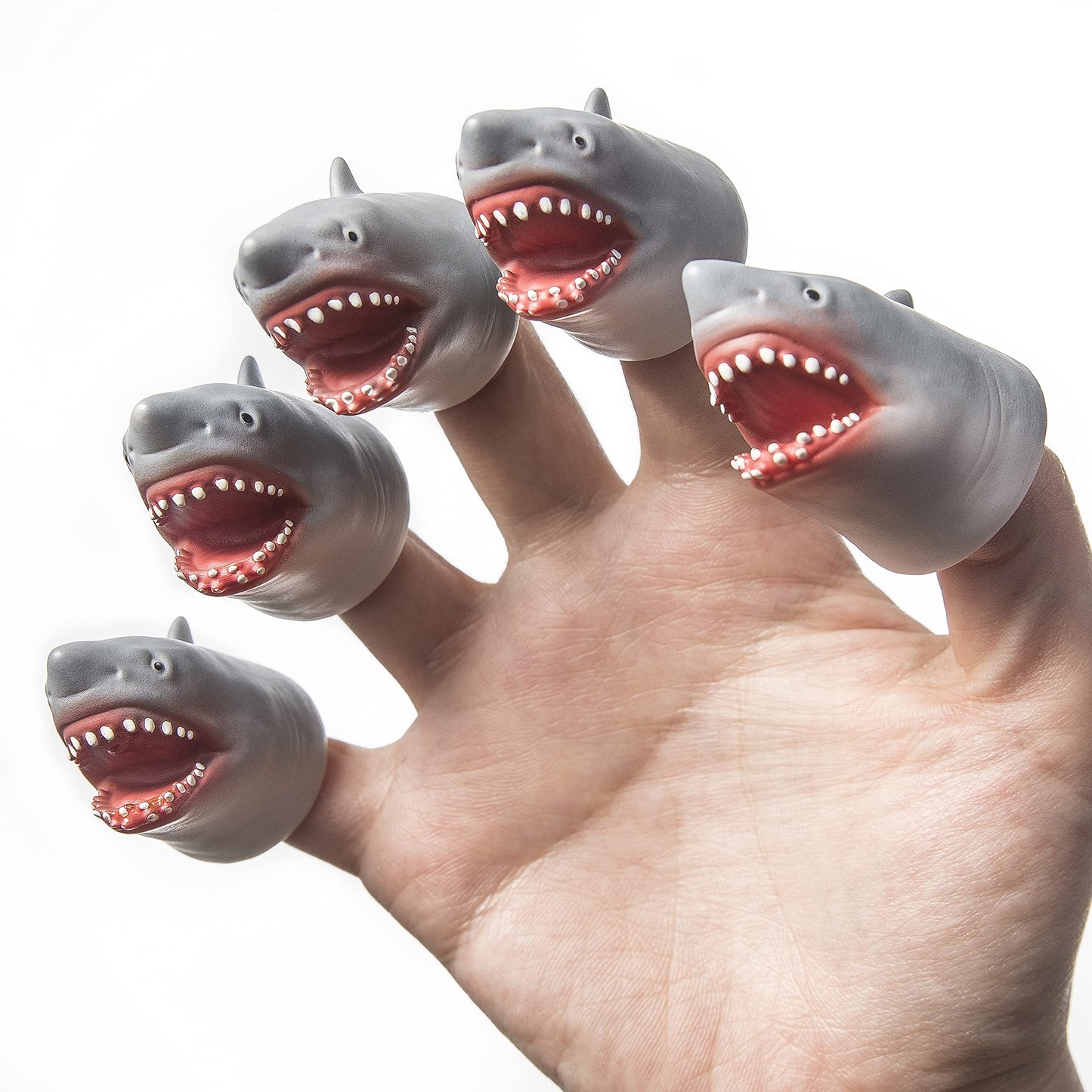 AQKILO Shark Finger Puppet Set – Ocean Animal Puppets, 5-Pack