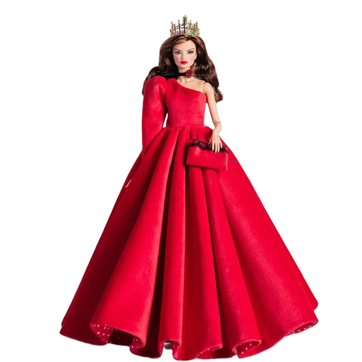 AQQeenmiu Queen's Dress Playline: Luxury Red Velvet Doll Evening Dress Set for 11.5-12 Inch Dolls