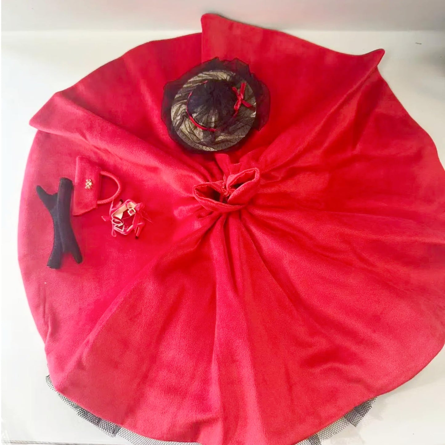 AQQeenmiu Queen's Dress Playline: Luxury Red Velvet Doll Evening Dress Set for 11.5-12 Inch Dolls