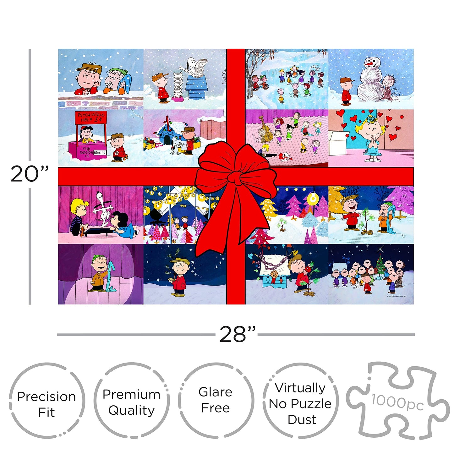 AQUARIUS Charlie Brown Puzzle – 1000 Pieces, Glare-Free, Precision Fit, Officially Licensed Peanuts, 20x28-inch