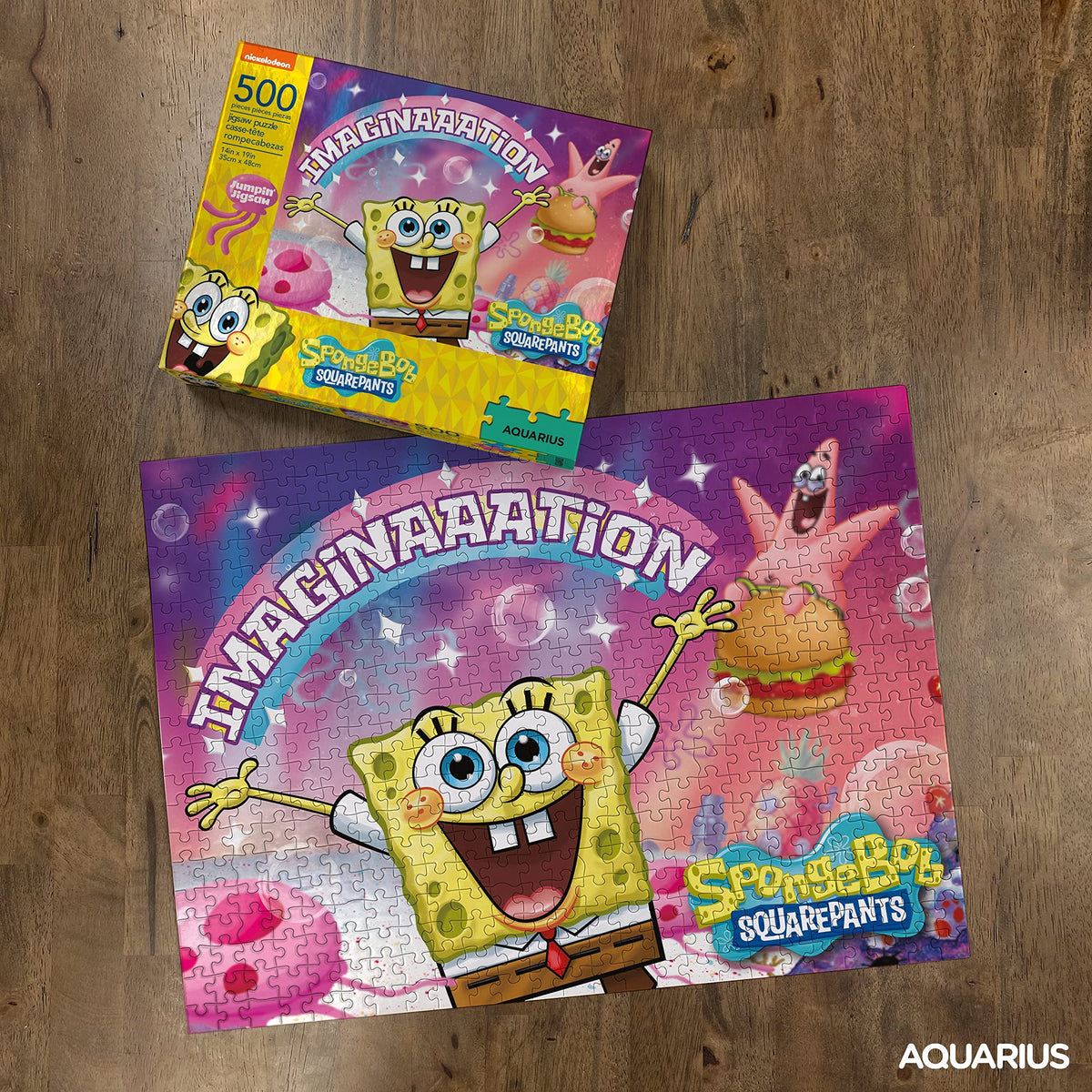 Aquarius Spongebob Squarepants Imagination Puzzle (500-Piece) – Official Licensed, Glare-Free, 14x19 in