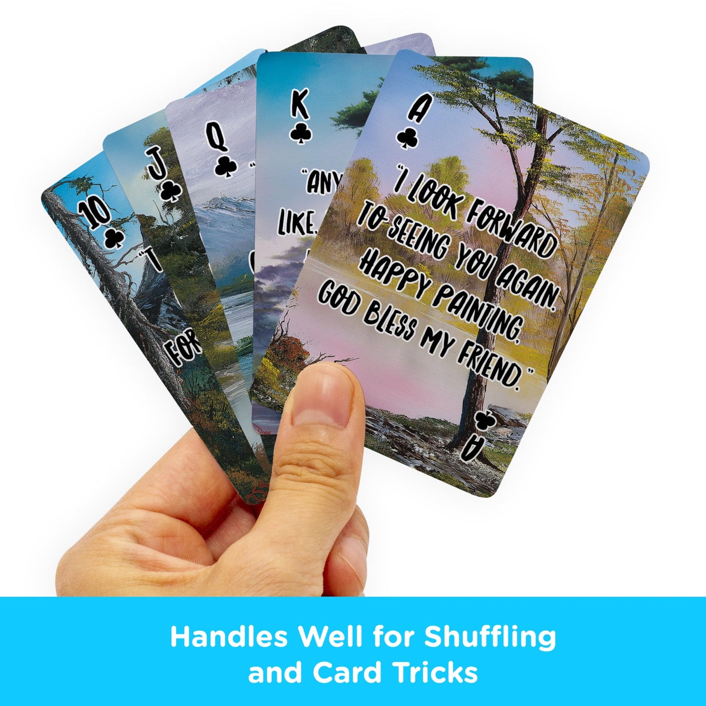 Aquarius Bob Ross Quotes Multi Image Playing Cards Deck – Multicolor, 2.5 x 3 in