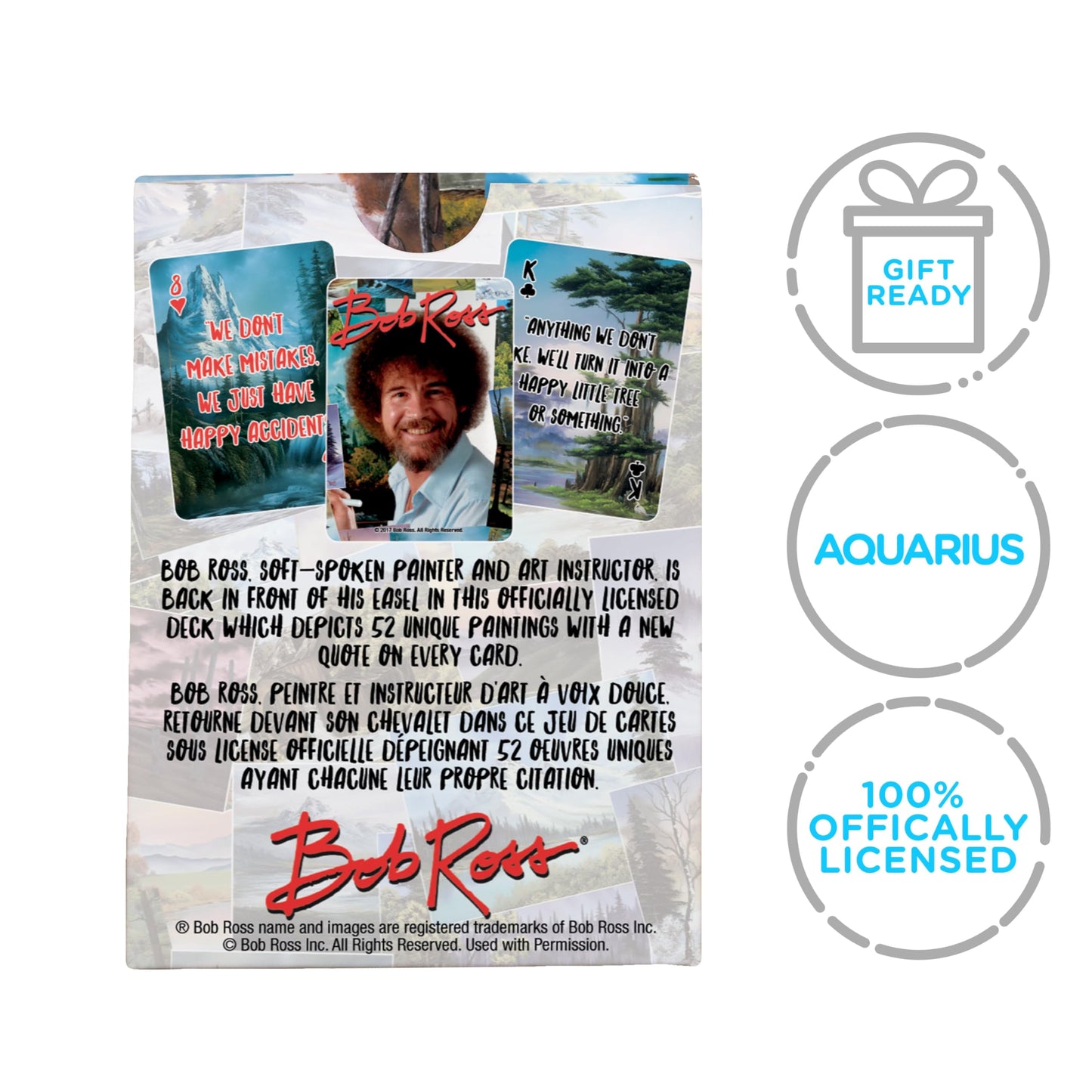 Aquarius Bob Ross Quotes Multi Image Playing Cards Deck – Multicolor, 2.5 x 3 in