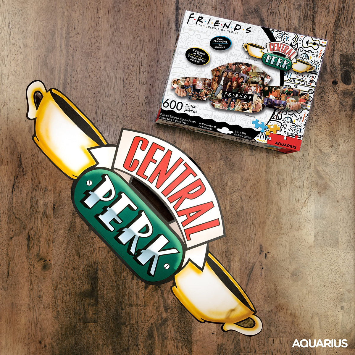 AQUARIUS Friends Central Perk Puzzle - 2-Sided 600-Piece, Glare-Free, Officially Licensed
