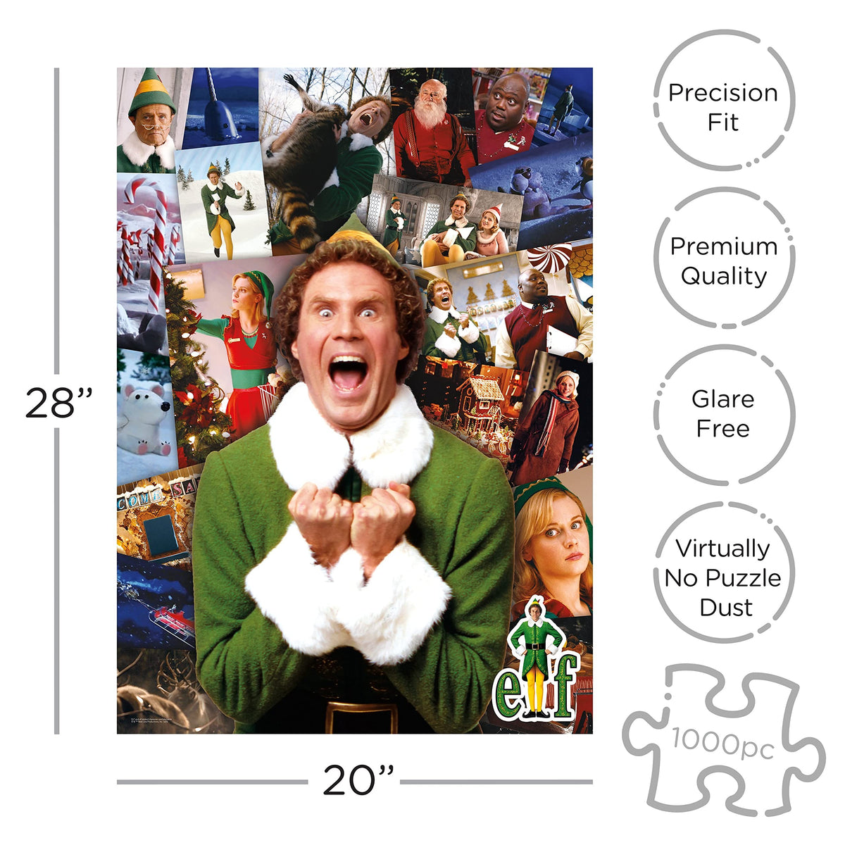 AQUARIUS Elf Collage Puzzle (1000-Piece) – Glare-Free, Precision Cut, Official Elf Merchandise