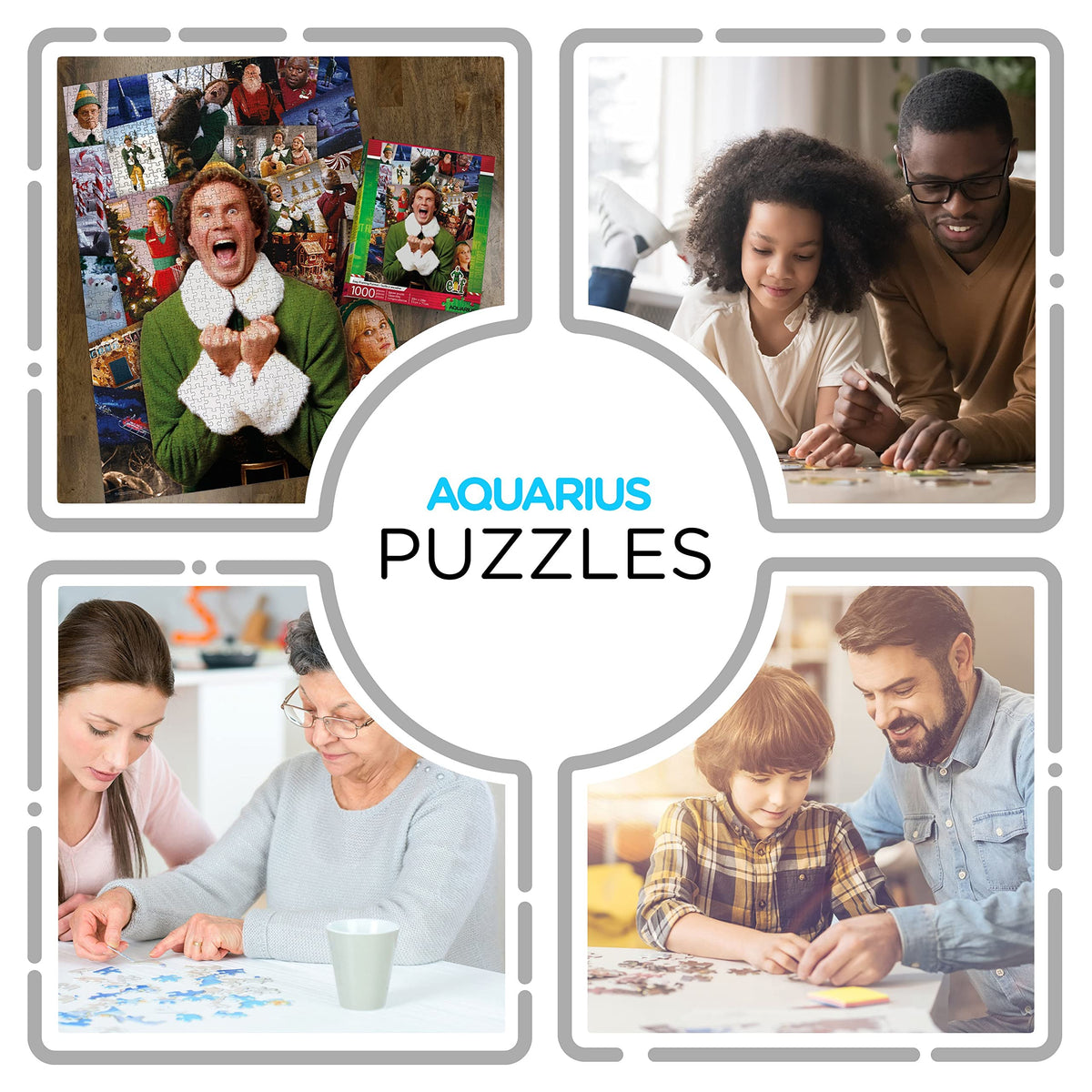 AQUARIUS Elf Collage Puzzle (1000-Piece) – Glare-Free, Precision Cut, Official Elf Merchandise