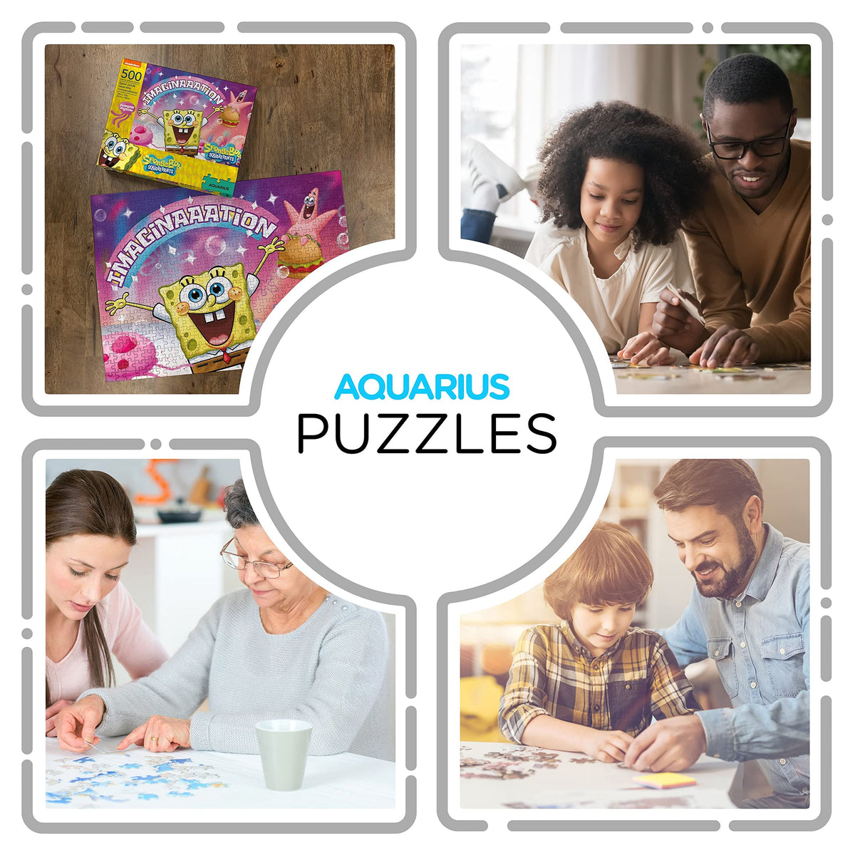 Aquarius Spongebob Squarepants Imagination Puzzle (500-Piece) – Official Licensed, Glare-Free, 14x19 in