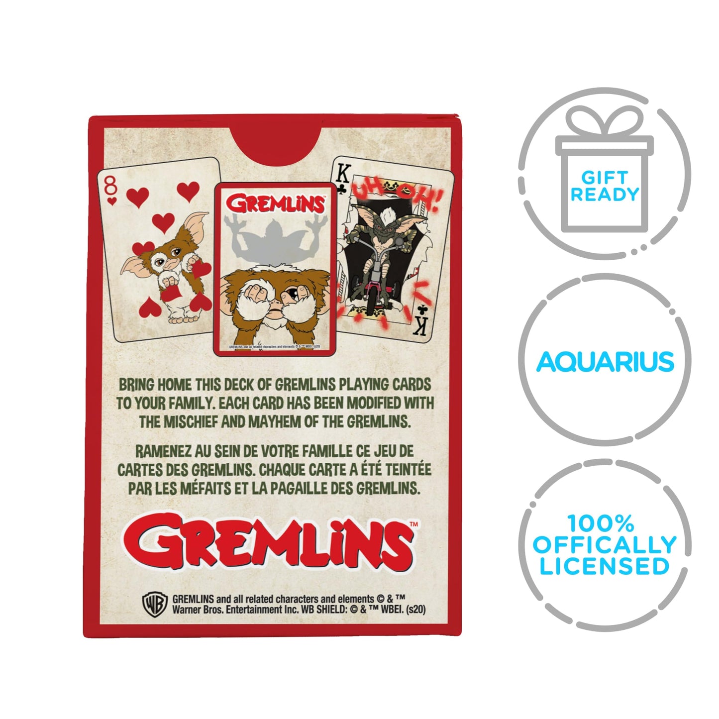 AQUARIUS Gremlins Playing Cards – Officially Licensed Gremlins Deck (Poker Size, Linen Finish)
