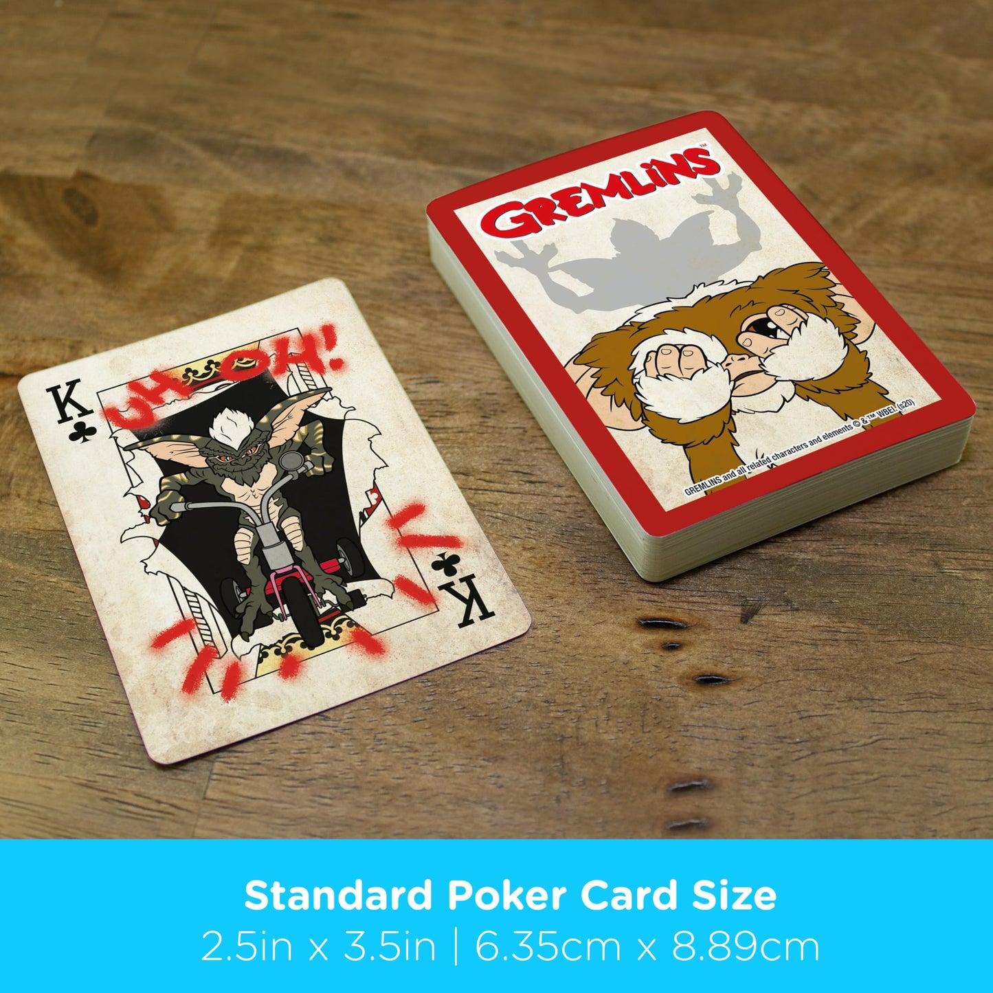 AQUARIUS Gremlins Playing Cards – Officially Licensed Gremlins Deck (Poker Size, Linen Finish)