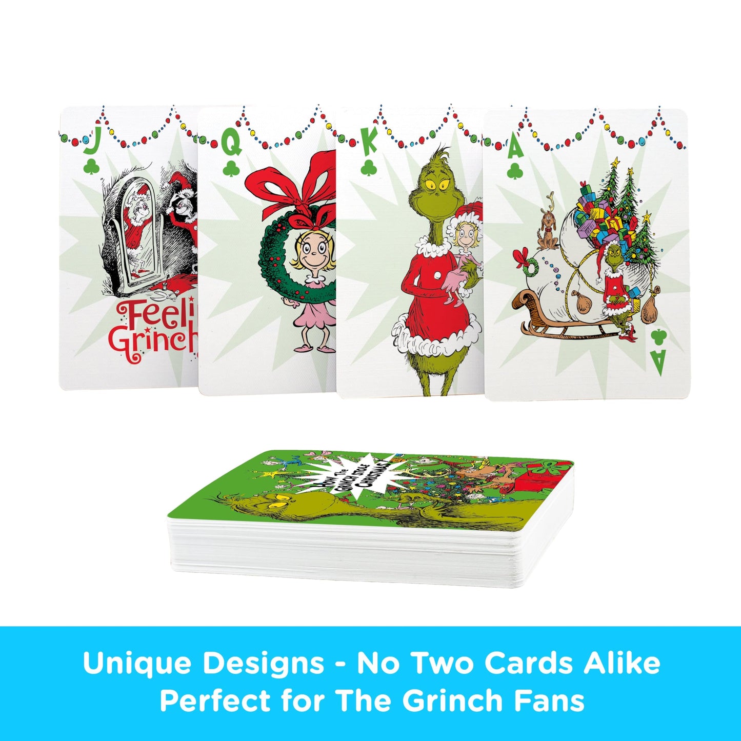 Aquarius Grinch Playing Cards – Officially Licensed Grinch Deck (Poker Size, Linen Finish)