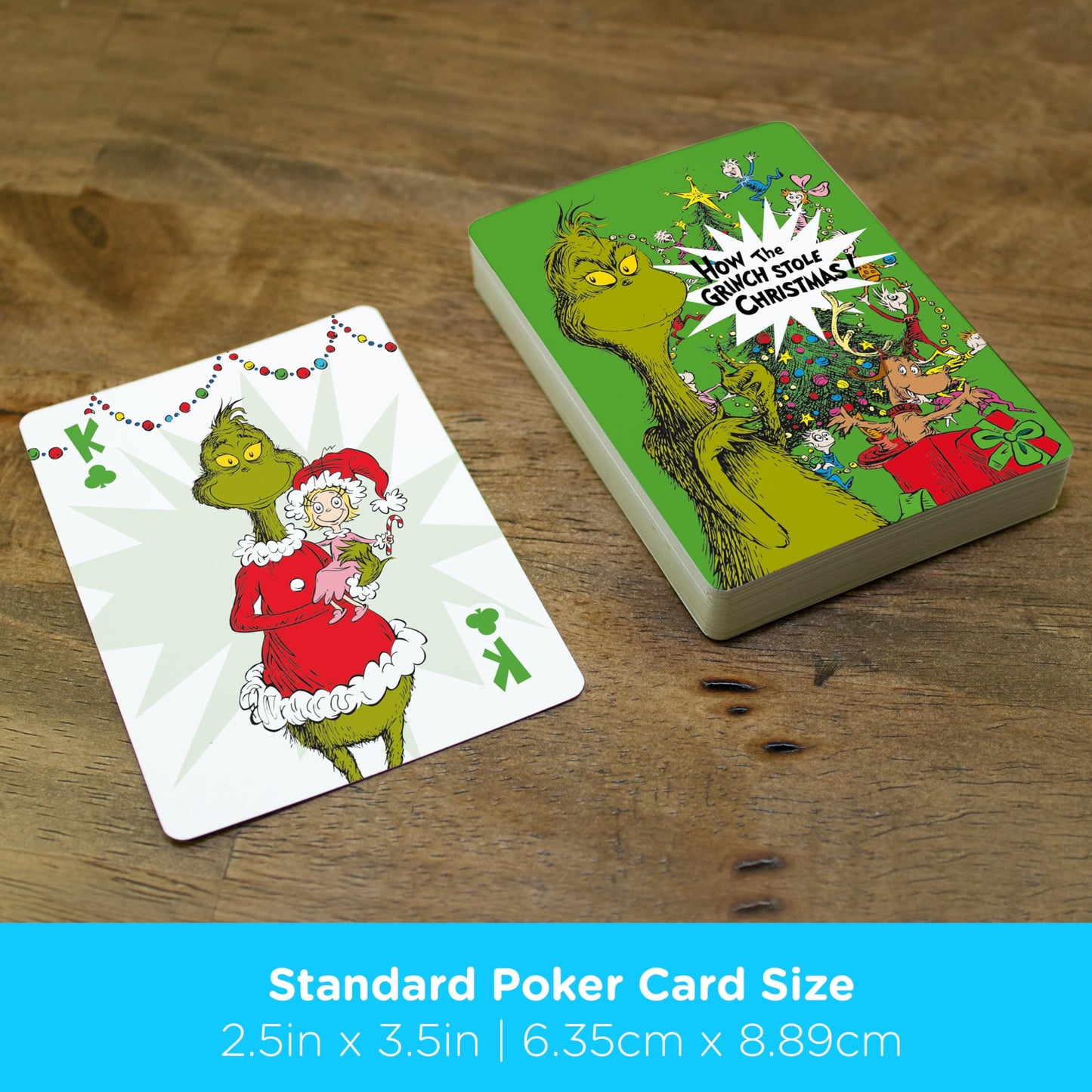Aquarius Grinch Playing Cards – Officially Licensed Grinch Deck (Poker Size, Linen Finish)