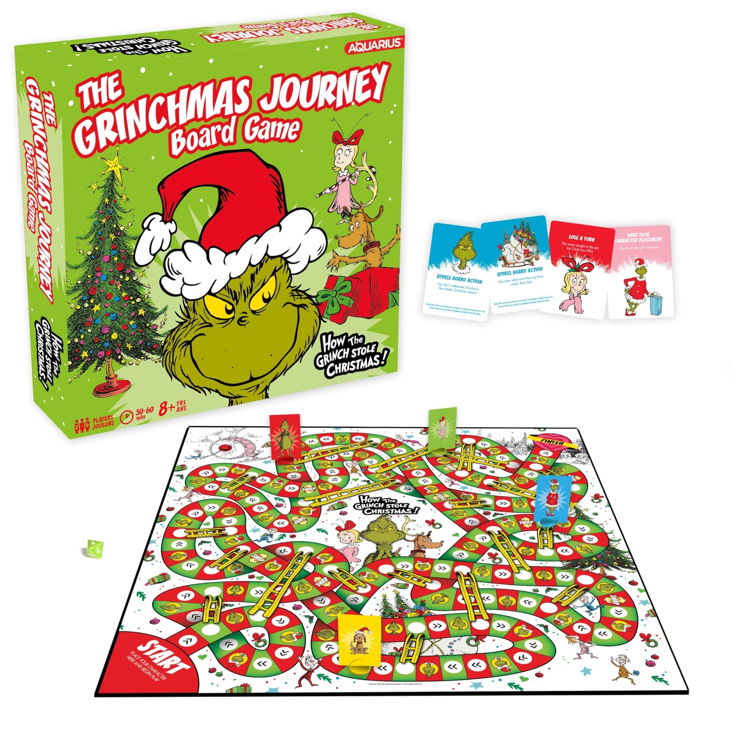 AQUARIUS Grinchmas Journey Board Game – Official Dr. Seuss Licensed Fun for 2-4 Players