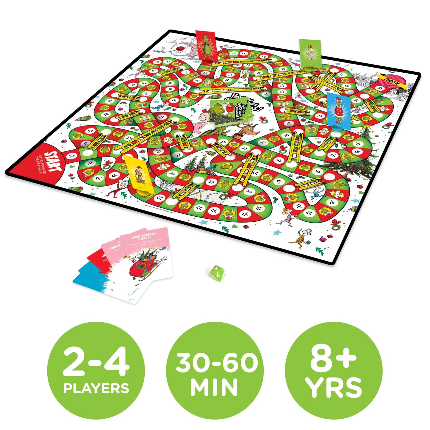 AQUARIUS Grinchmas Journey Board Game – Official Dr. Seuss Licensed Fun for 2-4 Players
