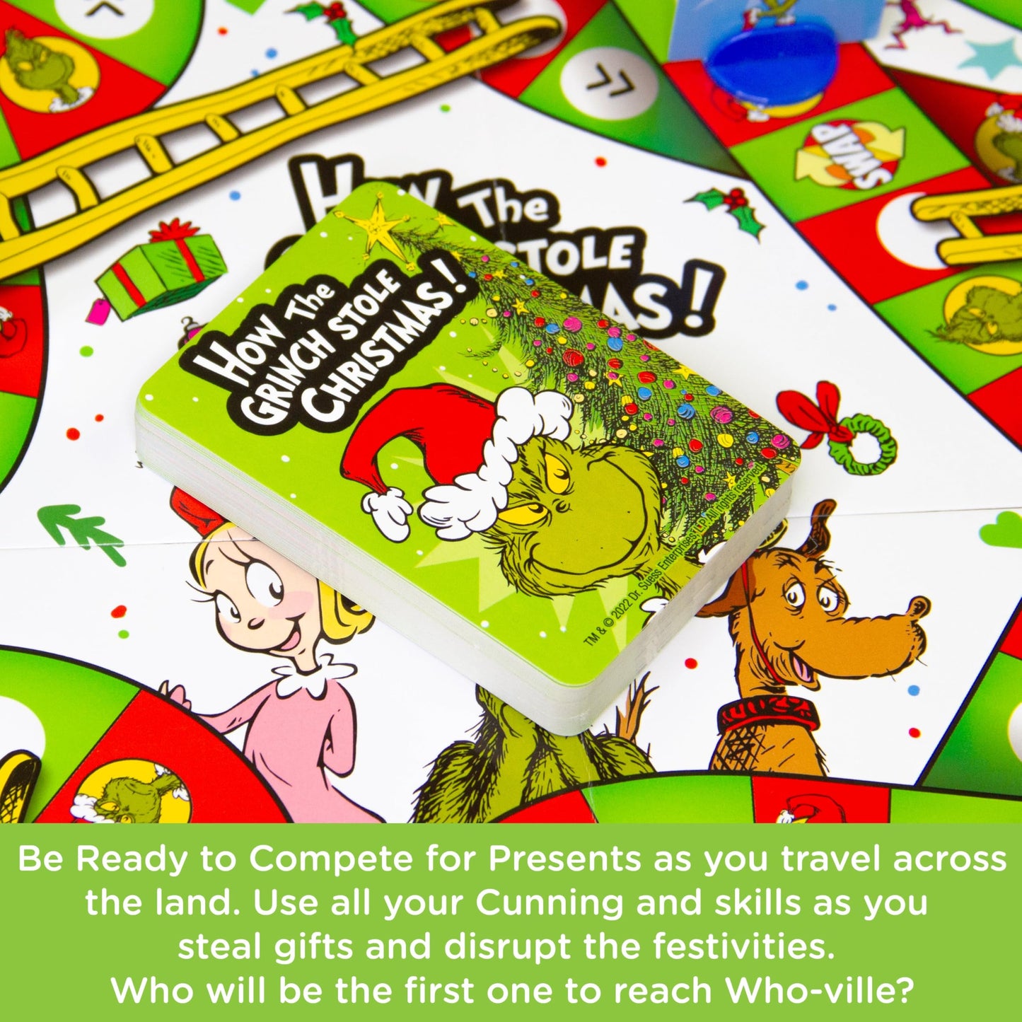AQUARIUS Grinchmas Journey Board Game – Official Dr. Seuss Licensed Fun for 2-4 Players