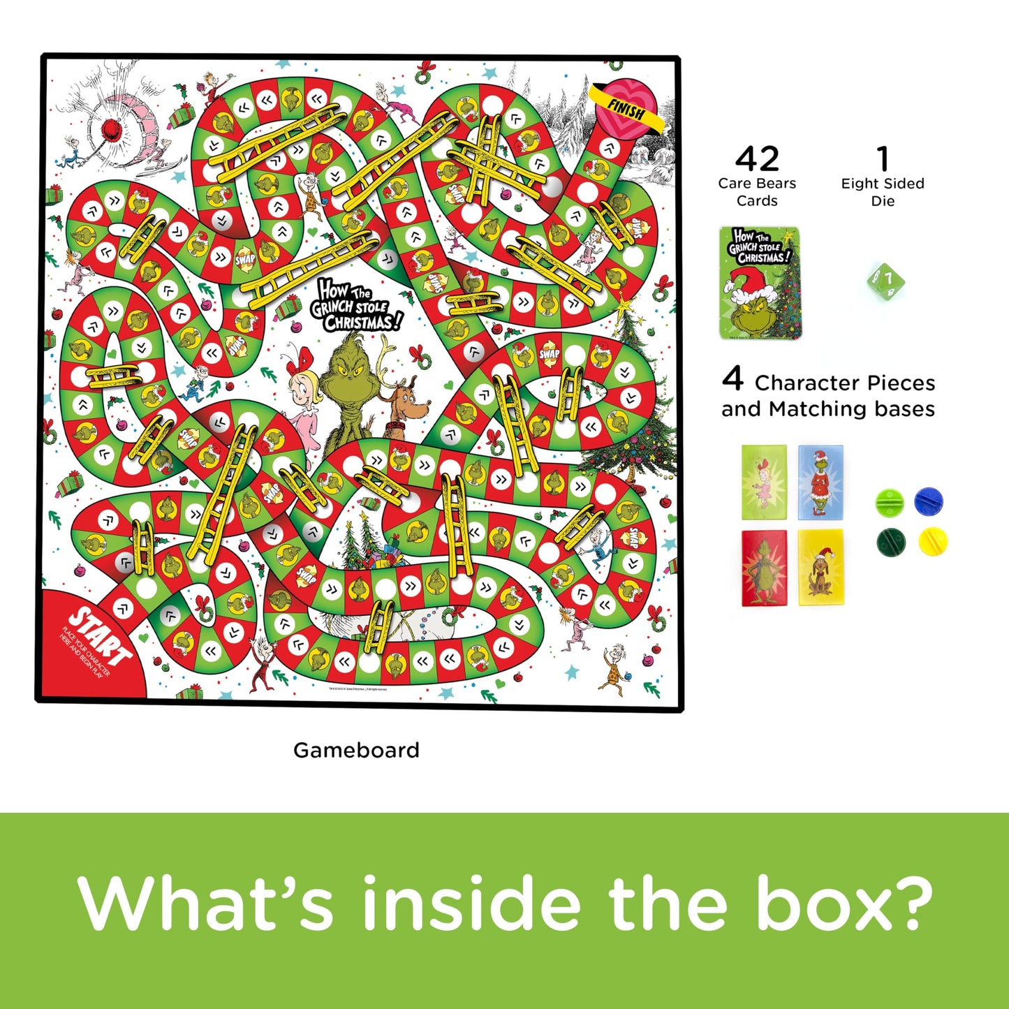 AQUARIUS Grinchmas Journey Board Game – Official Dr. Seuss Licensed Fun for 2-4 Players